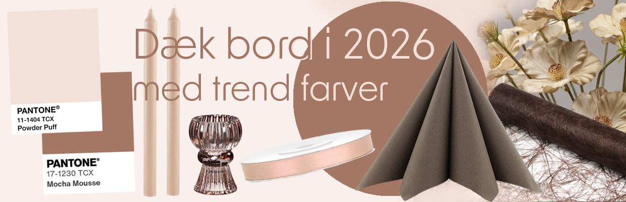 bordd&aelig;kning til konfirmation i powder og mokkafarver