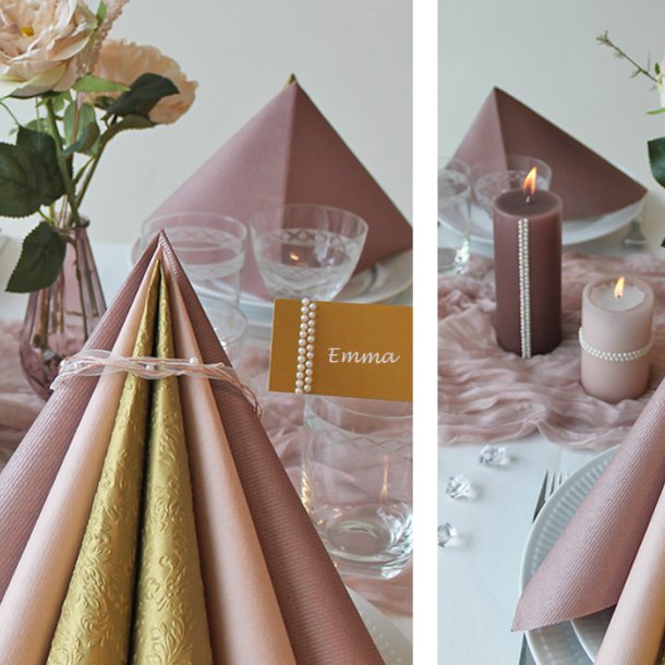 Powder Airlaid stoflignende servietter 40x40 cm. 12 stk.