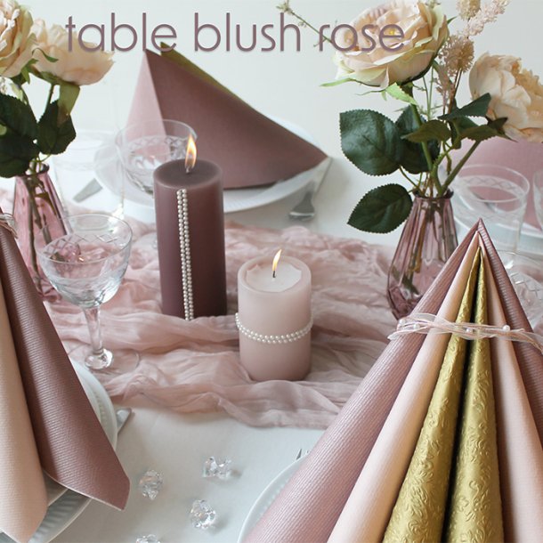 Gammelrosa bordl�ber i vaskbart stof, 3 meter