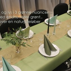 Olivengr�n stoflignende airlaid rulledug, 1,18 x 25 m.