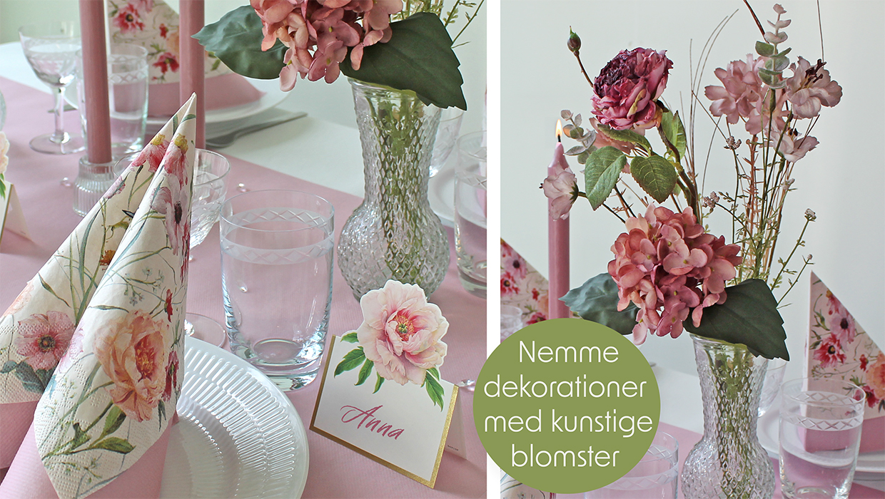 bordkort med blomster til konfirmation