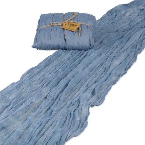 St�vbl� bordl�ber i vaskbart stof, 3 meter