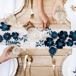 Blonde bordl�ber i vaskbart stof, 9 meter