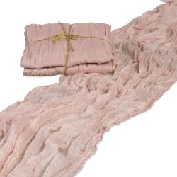 Gammelrosa bordl�ber i vaskbart stof, 3 meter