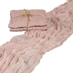 Gammelrosa bordl�ber i vaskbart stof, 3 meter