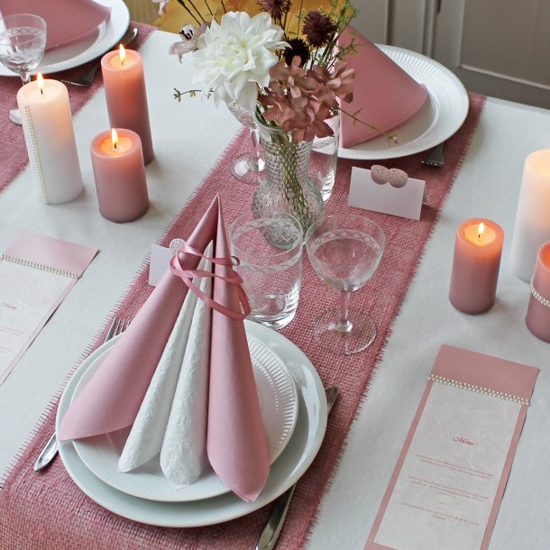 Bordl�ber Gammelrosa, jute ECO-LINE, 30 cm x 5 m.