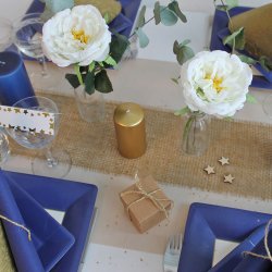 Bordl�ber Guld metallic, jute ECO-LINE, 15 cm x 10 m.