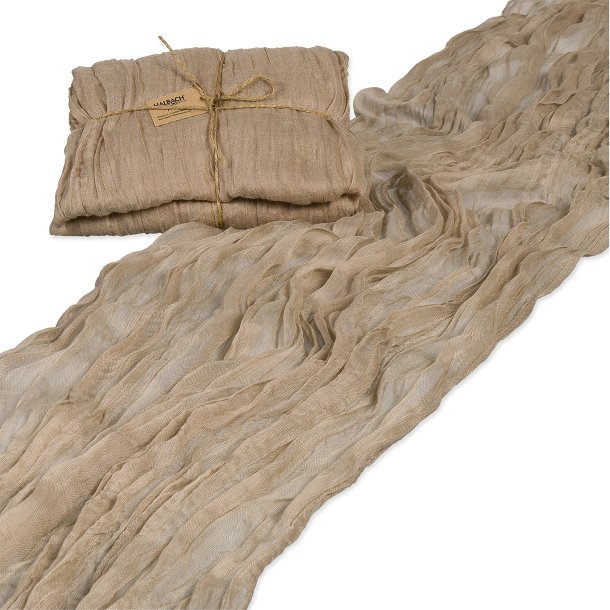 Naturfarvet bordl�ber i vaskbart stof, 3 meter