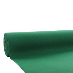M�rkegr�n stoflignende airlaid rulledug, 1,18 x 25 m.