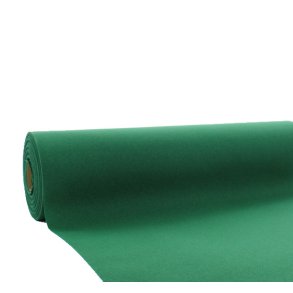 M�rkegr�n stoflignende airlaid rulledug, 1,18 x 25 m.