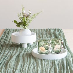 Jade/st�vgr�n bordl�ber i vaskbart stof, 3 meter