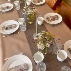 Bordl�ber Taupe/gr�, jute ECO-LINE, 30 cm x 5 m.