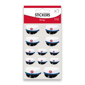 Stickers med bl� studenterhuer, 24 stk.