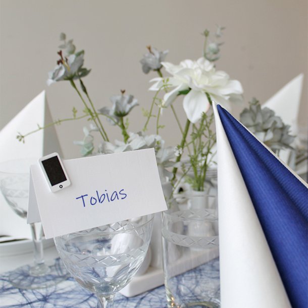 Hvidt bordkort, 1 stk. 