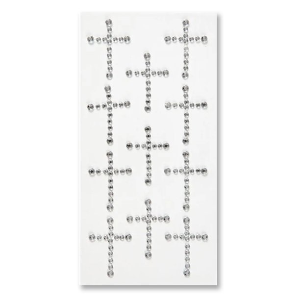 Rhinsten korsstickers, 11 stk.