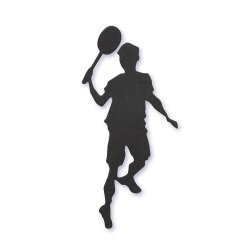 Kartonstickers til konfirmation, badmintonspiller, 10 stk.