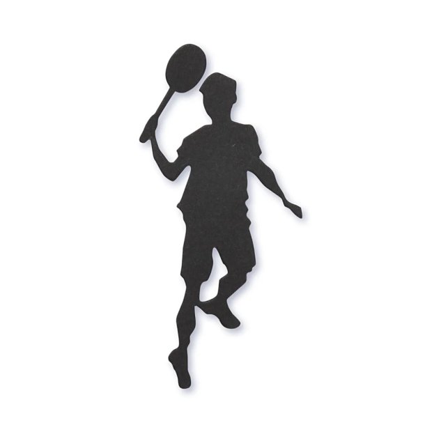 Kartonstickers til konfirmation, badmintonspiller, 10 stk.