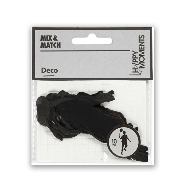 Kartonstickers til konfirmation, badmintonspiller, 10 stk.