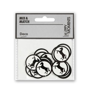 Kartonstickers til konfirmation, hest, 20 stk.