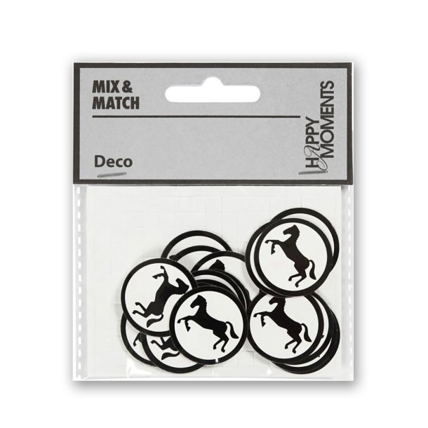 Kartonstickers til konfirmation, hest, 20 stk.