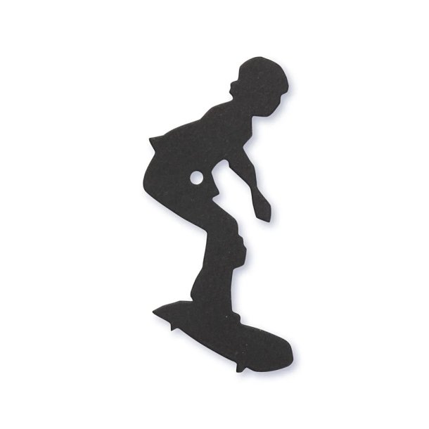 Kartonstickers til konfirmation, skater, 10 stk.