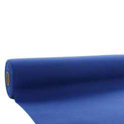 M�rkebl� stoflignende airlaid rulledug, 1,18 x 25 m.