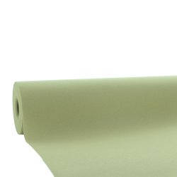 Olivengr�n stoflignende airlaid rulledug, 1,18 x 25 m.