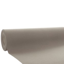Taupe/h�r stoflignende airlaid rulledug i, 1,18 x 25 m.