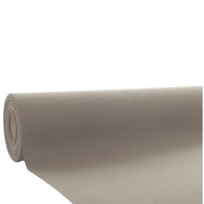 Taupe/h�r stoflignende airlaid rulledug i, 1,18 x 25 m.