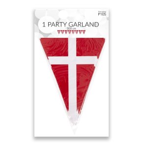 Dannebrog flagranke guirlande, 3 meter