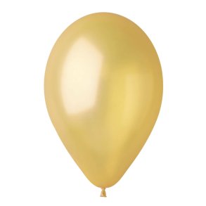 Guld metallic ballon 100% plastikfri, 1 stk.