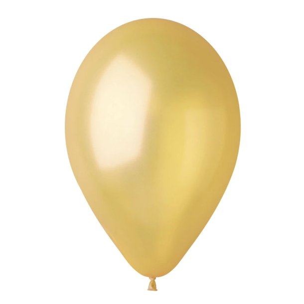 Guld metallic ballon 100% plastikfri, 1 stk.