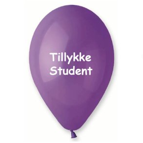 Tillykke student balloner, lilla student, 10 stk.