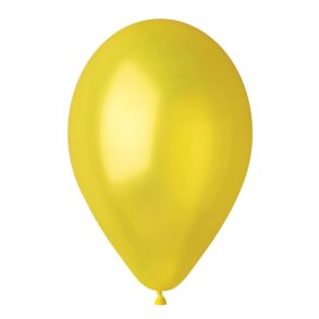 Gul metallic ballon 100% plastikfri, 1 stk.