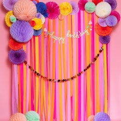 Creperuller med mix af pastel farver 10 meter, 6 stk.