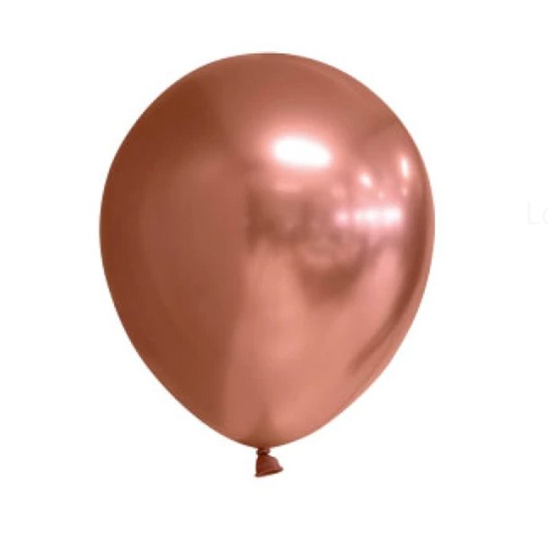 Kobberfarvet shiny chrome metallic ballon 100% plastikfri, 1 stk.
