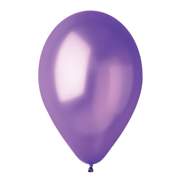 Lilla metallic ballon 100% plastikfri, 1 stk.