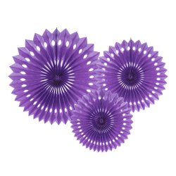 Lilla rosetter af papir, 3 stk. 20-30 cm. 