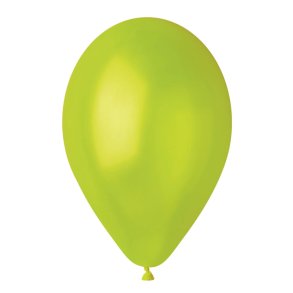 Limegr�n metallic ballon 100% plastikfri, 1 stk.