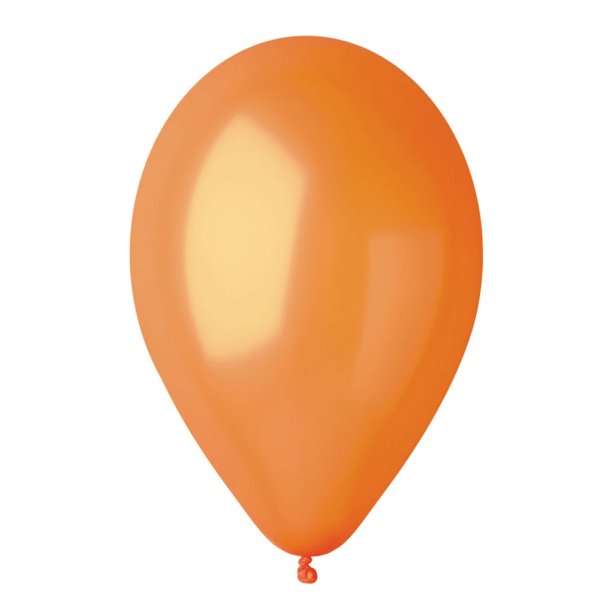 Orange metallic ballon 100% plastikfri, 1 stk.