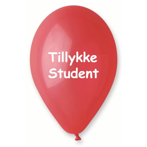 Tillykke student balloner rd, 10 stk.
