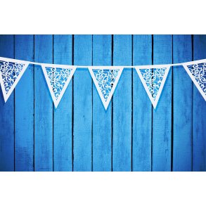 Vimpelguirlande i perlemorhvidt lasercut papir, 3 meter