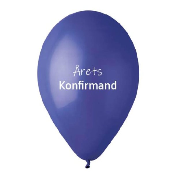 Bl� '�rets konfirmand' balloner 100% plastikfri, 10 stk.