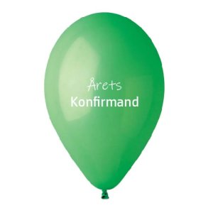 Gr�n '�rets konfirmand' balloner 100% plastikfri, 10 stk.