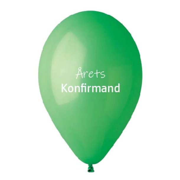 Gr�n '�rets konfirmand' balloner 100% plastikfri, 10 stk.