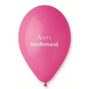 Pink '�rets konfirmand' balloner 100% plastikfri, 10 stk.