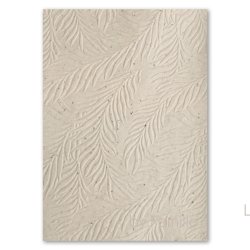 Beige A4 Mulberry papir med embossede blade, 5 stk.
