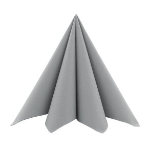 Betongr� stoflignende servietter 40x40 cm. 12 stk.