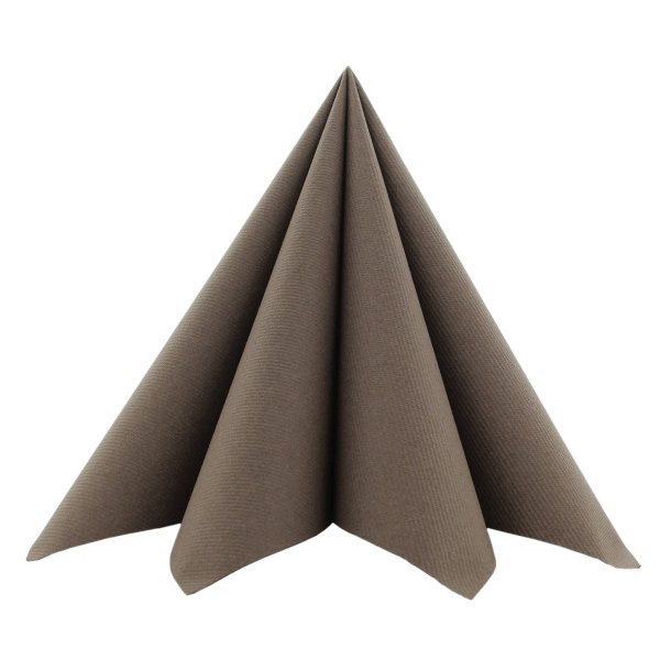 Brune stoflignende servietter 40x40 cm. 12 stk.