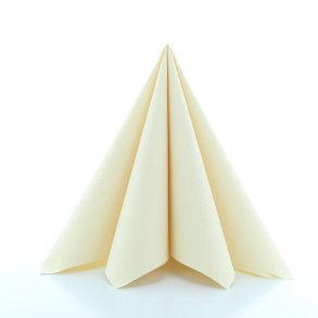 Creme Airlaid stoflignende servietter 40x40 cm. 12 stk.